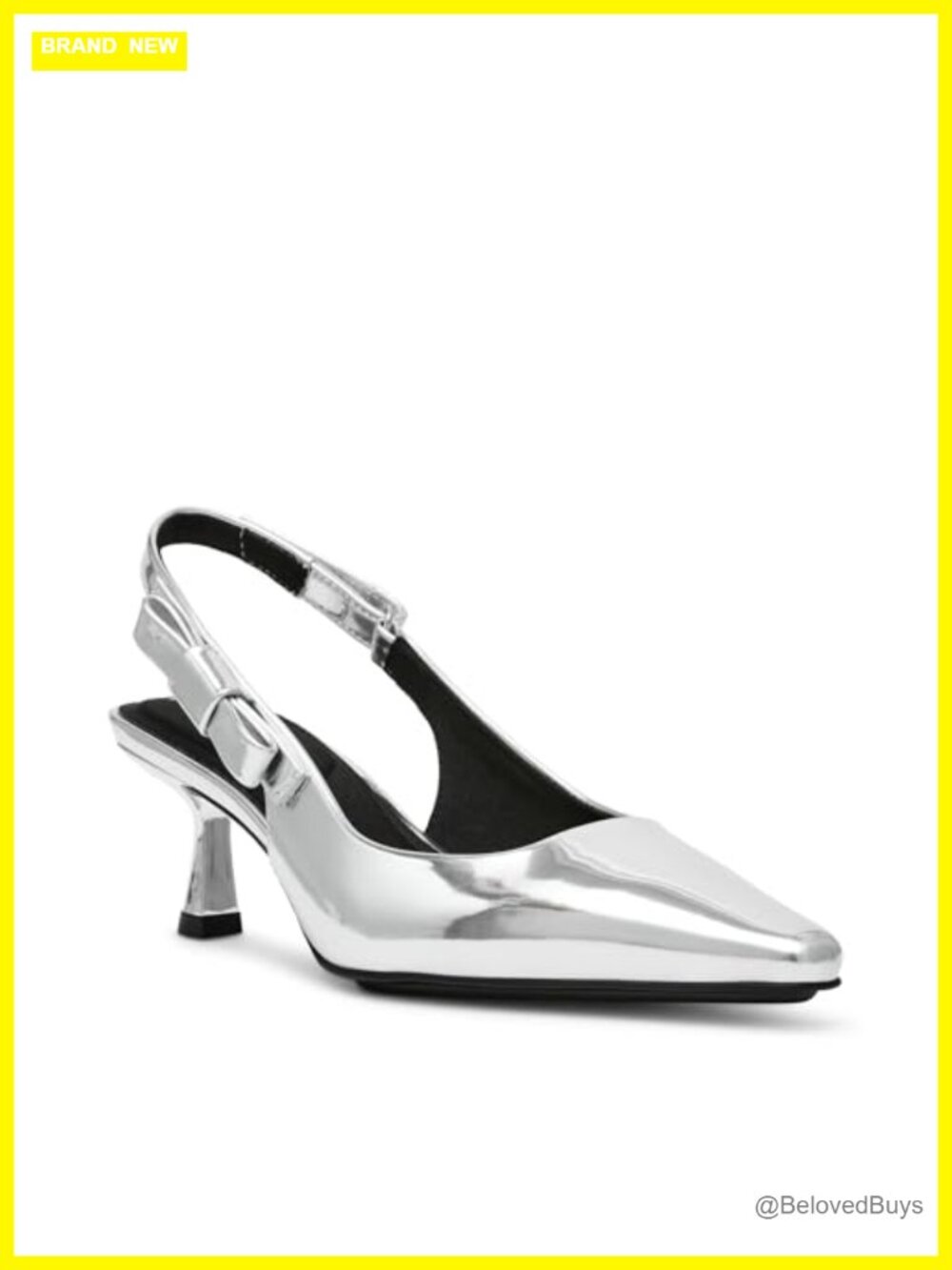Slingback Heel Pump Faux Leather Stiletto Pointed Toe